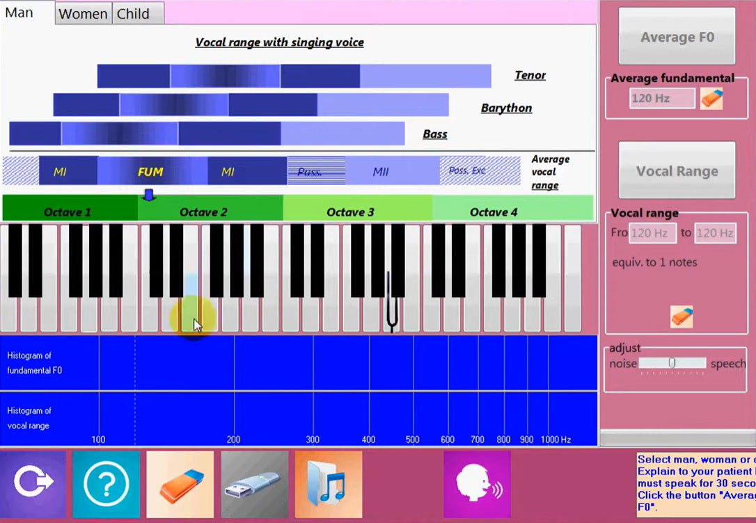 Evaluation tool "F0+vocal range"